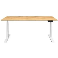 NOVIGAMI Ensemble De Bureau | Bureau Réglable En Hauteur électriquement Josi | Chêne | Largeur 180 Cm | Chaise De Bureau Lokai - Chêne | Piétement : Blanc -France Bureau Soldes 2022 50819197 4