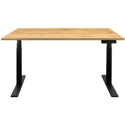 NOVIGAMI Ensemble De Bureau | Bureau Réglable En Hauteur électriquement Josi | Chêne | Largeur 140 Cm | Chaise De Bureau Kalik - Chêne | Piétement : Noir -France Bureau Soldes 2022 50819204 5