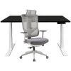 NOVIGAMI Ensemble De Bureau | Bureau Réglable En Hauteur électriquement Josi | Noir | Largeur 140 Cm | Chaise De Bureau Kalik - Noir | Piétement : Blanc -France Bureau Soldes 2022 50819319 1