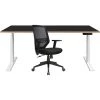 NOVIGAMI Ensemble De Bureau | Bureau Réglable En Hauteur électriquement Josi | Noir-multiplis | Largeur 180 Cm | Chaise De Bureau - Noir/multiplis | Piétement : Blanc -France Bureau Soldes 2022 50819406 1