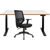 NOVIGAMI Ensemble De Bureau | Bureau Réglable En Hauteur électriquement Josi | Blanc-multiplis | Largeur 160 Cm | Chaise De - Blanc/multiplis | Piétement : Noir -France Bureau Soldes 2022 50819440 1