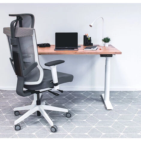 NOVIGAMI Ensemble De Bureau | Bureau Réglable En Hauteur électriquement Josi | Chêne | Largeur 160 Cm | Chaise De Bureau Kalik - Chêne | Piétement : Blanc 4 NOVIGAMI Ensemble De Bureau | Bureau Réglable En Hauteur électriquement Josi | Chêne | Largeur 160 Cm | Chaise De Bureau Kalik - Chêne | Piétement : Blanc – Image 2