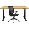 NOVIGAMI Ensemble De Bureau | Bureau Réglable En Hauteur électriquement Josi | Chêne | Largeur 160 Cm | Chaise De Bureau Lokai - Chêne | Piétement : Noir -France Bureau Soldes 2022 50819463 1