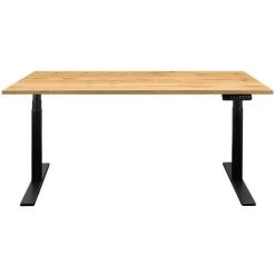 NOVIGAMI Ensemble De Bureau | Bureau Réglable En Hauteur électriquement Josi | Chêne | Largeur 160 Cm | Chaise De Bureau Lokai - Chêne | Piétement : Noir -France Bureau Soldes 2022 50819463 5