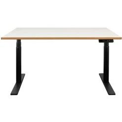 NOVIGAMI Ensemble De Bureau | Bureau Réglable En Hauteur électriquement Josi | Blanc-multiplis | Largeur 140 Cm | Chaise De - Blanc/multitiplis | Piétement : Noir -France Bureau Soldes 2022 50819616 5