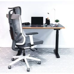 NOVIGAMI Ensemble De Bureau | Bureau Réglable En Hauteur électriquement Josi | Noir-multiplis | Largeur 180 Cm | Chaise De Bureau - Noir/multitiplis | Piétement : Noir -France Bureau Soldes 2022 50819634 2
