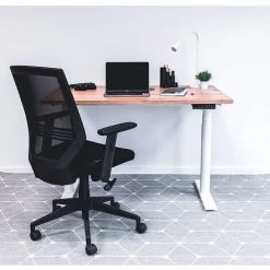 NOVIGAMI Ensemble De Bureau | Bureau Réglable En Hauteur électriquement Josi | Chêne | Largeur 160 Cm | Chaise De Bureau Lokai - Chêne | Piétement : Blanc -France Bureau Soldes 2022 50819680 2