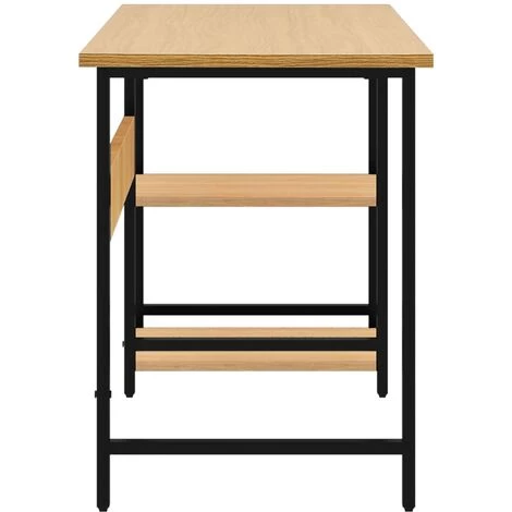 Bureau D'ordinateur 105x55x72 Cm MDF Et Métal Noir/chêne Clair VidaXL 6 Bureau D'ordinateur 105x55x72 Cm MDF Et Métal Noir/chêne Clair VidaXL – Image 4