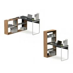 Bureau BOBOCHIC - Bureau Modulable HUGO Chêne Et Gris Anthracite - Chêne Et Gris Anthracite -France Bureau Soldes 2022 50837049 3