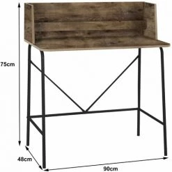 NORDLYS Bureau Informatique Industriel Bois Metal - Marron -France Bureau Soldes 2022 50897643 5