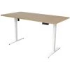 SEDERO Bureau électrique Réglable - 180 X 80 Cm - Moteur Simple - Blanc/Chêne
