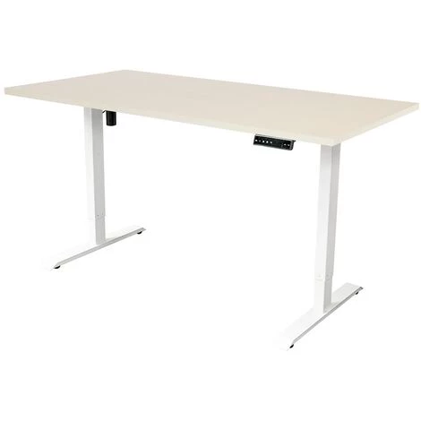 SEDERO Bureau électrique Réglable - 140 X 80 Cm - Moteur Simple - Blanc/Chêne Clair 3 SEDERO Bureau électrique Réglable - 140 X 80 Cm - Moteur Simple - Blanc/Chêne Clair