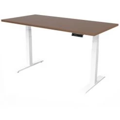 SEDERO Bureau électrique Réglable - 180 X 80 Cm - Moteur Double - Blanc/Chêne Foncé