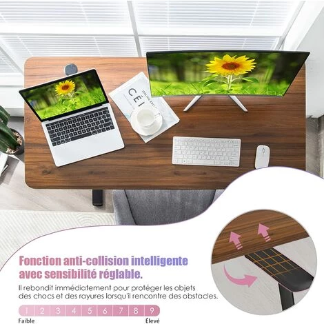 COSTWAY Bureau Assis-Debout Électrique 120x60x(73-122) CM Hauteur Réglable, Avec Moteur, Charge Max 80KG Bruit : <50 DB 6 COSTWAY Bureau Assis-Debout Électrique 120x60x(73-122) CM Hauteur Réglable, Avec Moteur, Charge Max 80KG Bruit : <50 DB – Image 4