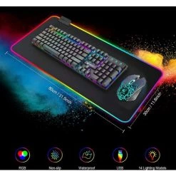 GUAZHUNIFR Tapis De Souris Gamer Multifonctionnel,Compatible Souris Laser Et Optique Laser,Surface Antidérapante Imperméable,7 Couleurs,Haute Précision,Grand Tapis De Souris LED Pour PC Bureau Gamer,800cmx300cm Guazhuni -France Bureau Soldes 2022 50981578 2