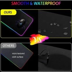 GUAZHUNIFR Tapis De Souris Gamer Multifonctionnel,Compatible Souris Laser Et Optique Laser,Surface Antidérapante Imperméable,7 Couleurs,Haute Précision,Grand Tapis De Souris LED Pour PC Bureau Gamer,800cmx300cm Guazhuni -France Bureau Soldes 2022 50981578 5