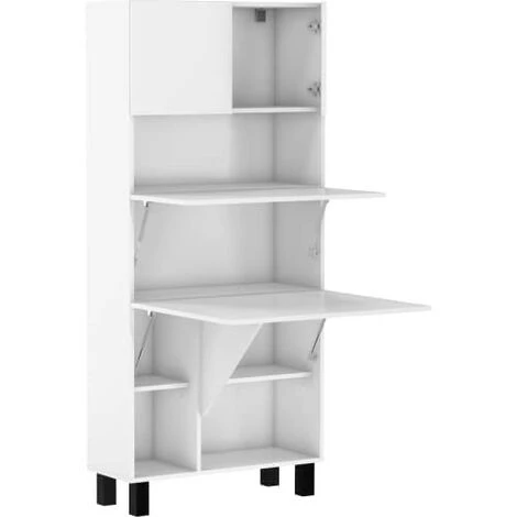 BB-LOISIR Armoire Placard Convertible En Bureau Et Table Home Office 175x80x32cm « Homi-Blanc Mat/blanc Mat » 6 BB-LOISIR Armoire Placard Convertible En Bureau Et Table Home Office 175x80x32cm « Homi-Blanc Mat/blanc Mat » – Image 4