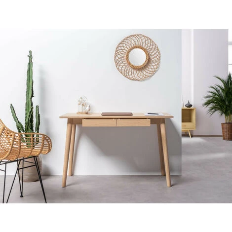 Bureau BOBOCHIC - Bureau 2 Tiroirs ALBA Imitation Chêne - Chêne 7 Bureau BOBOCHIC - Bureau 2 Tiroirs ALBA Imitation Chêne - Chêne – Image 5