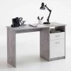 TERRE DE NUIT Bureau 1 Tiroir 1 Porte 1 Niche En Bois Gris - BU13018 - Gris