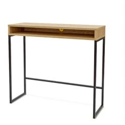 TERRE DE NUIT Bureau 1 Niche En Bois Imitation Chêne - BU011 - Bois Naturel -France Bureau Soldes 2022 51210637 3