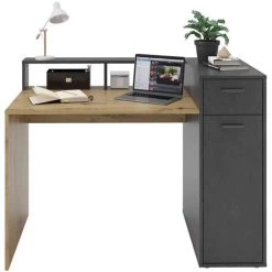 TERRE DE NUIT Bureau 1 Tiroir 1 Porte En Bois Imitation Chêne Clair Et Anthracite - BU13020 - Bois Clair 8 TERRE DE NUIT Bureau 1 Tiroir 1 Porte En Bois Imitation Chêne Clair Et Anthracite - BU13020 - Bois Clair -France Bureau Soldes 2022 51211094 3