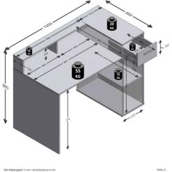 TERRE DE NUIT Bureau 1 Tiroir 1 Porte En Bois Imitation Chêne Clair Et Anthracite - BU13020 - Bois Clair 9 TERRE DE NUIT Bureau 1 Tiroir 1 Porte En Bois Imitation Chêne Clair Et Anthracite - BU13020 - Bois Clair -France Bureau Soldes 2022 51211094 4