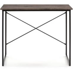 VS VENTA-STOCK Bureau Cáceres Noir,Table Pour PC, Style Industriel, 90 Cm Longueur -France Bureau Soldes 2022 51251609 3