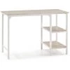 VS VENTA-STOCK Bureau Colón Blanc,Table Pour PC, 2 Rayons, Style Industriel, 110 Cm Longueur