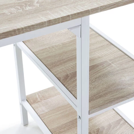 VS VENTA-STOCK Bureau Colón Blanc,Table Pour PC, 2 Rayons, Style Industriel, 110 Cm Longueur 6 VS VENTA-STOCK Bureau Colón Blanc,Table Pour PC, 2 Rayons, Style Industriel, 110 Cm Longueur – Image 4