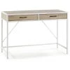 VS VENTA-STOCK Bureau Tulum Blanc,Table Pour PC, 2 Rayons, Style Industriel, 110 Cm Longueur
