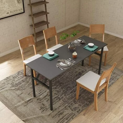 Soges Bureau D'ordinateur,Table Pliante,Table D'ordinateur,Bureau,Table Pliante Classique 157 Cm,Faite De Matériaux à Base De Bois Et Cadre En Métal Pour La Maison Et Le Bureau,157 X 60 Cm 4 Soges Bureau D'ordinateur,Table Pliante,Table D'ordinateur,Bureau,Table Pliante Classique 157 Cm,Faite De Matériaux à Base De Bois Et Cadre En Métal Pour La Maison Et Le Bureau,157 X 60 Cm – Image 2