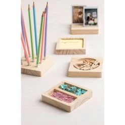 Ensemble D'Organisateurs De Rangement En Bois De Pin Nîmes SKLUM Bois De Pin - Marron Bois Naturel -France Bureau Soldes 2022 51352994 2