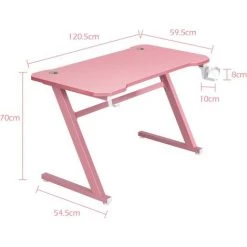 COSTWAY Bureau Gamer De 120,5 Cm Chaise Gaming Avec Crochet Pour Casque Et Porte-gobelet Repose-pieds Réglable En Forme De Z 11 COSTWAY Bureau Gamer De 120,5 Cm Chaise Gaming Avec Crochet Pour Casque Et Porte-gobelet Repose-pieds Réglable En Forme De Z -France Bureau Soldes 2022 51370217 5