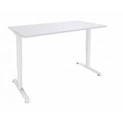 BEAUX MEUBLES PAS CHERS Bureau Réglable Electriquement En Hauteur 140 Cm - Coloris: Gris Clair -France Bureau Soldes 2022 51510227 4