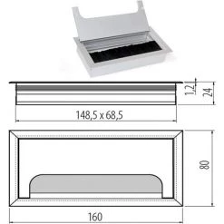 LITZEE Oeillet De Bureau, 3pcs Oeillet Rectangulaire, Capuchon D'Oeillet De Bureau Pour Table De Bureau Meubles De Maison Argent 2 Style -France Bureau Soldes 2022 51553159 3