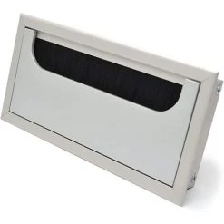 LITZEE Passe-fil De Bureau 80x160mm Passe-câble Pour Presse-étoupe Pour Table De Bureau Meubles De Maison Câble Aluminium Argent Anodisé Carré 4 Pièces -France Bureau Soldes 2022 51553173 3