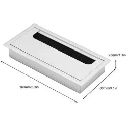 LITZEE Passe-fil De Câble De Bureau D'ordinateur Passe-câble En Aluminium Passe-fil Pour Câble De Bureau Cache-trou De Bureau Câble De Bureau En Aluminium Pour Ordinateur De Mobilier De Bureau 2 Pièces -France Bureau Soldes 2022 51553188 4