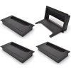 LITZEE Passe-fil De Bureau 80x160mm Passe-câble Pour Presse-étoupe Pour Table De Bureau Meubles De Maison Câble Aluminium Noir Anodisé Carré 4 Pièces -France Bureau Soldes 2022 51553195 1