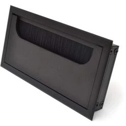 LITZEE Passe-fil De Bureau 80x160mm Passe-câble Pour Presse-étoupe Pour Table De Bureau Meubles De Maison Câble Aluminium Noir Anodisé Carré 4 Pièces -France Bureau Soldes 2022 51553195 3