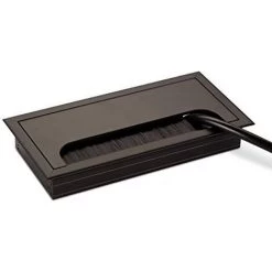 LITZEE Passe-fil De Bureau 80x160mm Passe-câble Pour Presse-étoupe Pour Table De Bureau Meubles De Maison Câble Aluminium Noir Anodisé Carré 4 Pièces -France Bureau Soldes 2022 51553195 5