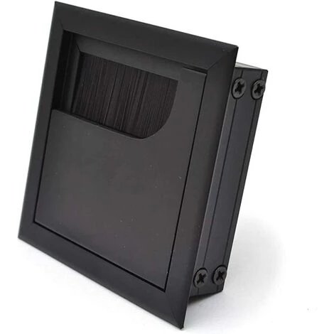 LITZEE Passe-fil De Bureau 80x80mm Passe-câble Pour Presse-étoupe Pour Table De Bureau Meubles De Maison Câble Aluminium Noir Anodisé Carré 4 Pièces 5 LITZEE Passe-fil De Bureau 80x80mm Passe-câble Pour Presse-étoupe Pour Table De Bureau Meubles De Maison Câble Aluminium Noir Anodisé Carré 4 Pièces – Image 3