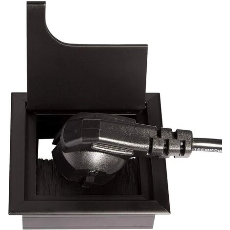 LITZEE Passe-fil De Bureau 80x80mm Passe-câble Pour Presse-étoupe Pour Table De Bureau Meubles De Maison Câble Aluminium Noir Anodisé Carré 4 Pièces 6 LITZEE Passe-fil De Bureau 80x80mm Passe-câble Pour Presse-étoupe Pour Table De Bureau Meubles De Maison Câble Aluminium Noir Anodisé Carré 4 Pièces – Image 4