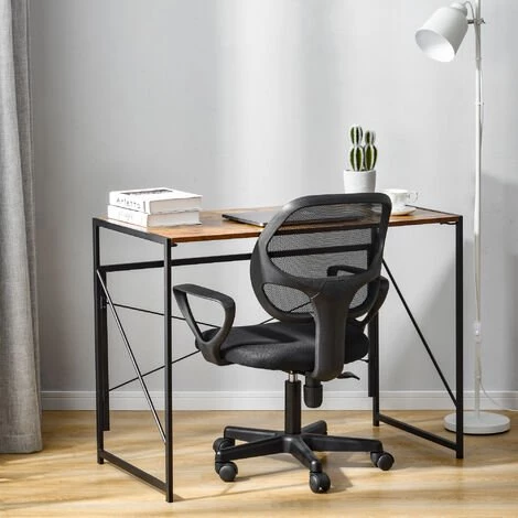 DECKON Bureau Table D'ordinateur Pliable Table Pliante Table PC Table De Bureau Table De Bureau Table De Travail Pour Bureau Salon école (marron Vintage) 5 DECKON Bureau Table D'ordinateur Pliable Table Pliante Table PC Table De Bureau Table De Bureau Table De Travail Pour Bureau Salon école (marron Vintage) – Image 3