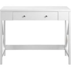 DECKON Bureau Avec 1 Tiroir 100x48x78cm (LxPxH) Table D'ordinateur Table De Travail Coiffeuse Sans Miroir Table De Bureau En Bois Et Chêne Design Nordique Moderne -France Bureau Soldes 2022 51602417 4