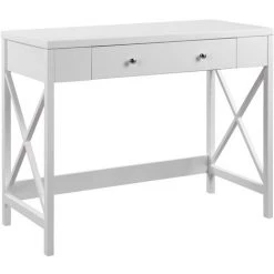 DECKON Bureau Avec 1 Tiroir 100x48x78cm (LxPxH) Table D'ordinateur Table De Travail Coiffeuse Sans Miroir Table De Bureau En Bois Et Chêne Design Nordique Moderne -France Bureau Soldes 2022 51602417 5