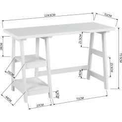 HOMEINBOX Table De Travail Rectangulaire De 120 Cm De Largeur Bureau Secrétaire Bureau Avec Deux étagères Extérieures Gain De Place Dans Un Style Moderne Couleur Blanche 1687 11 HOMEINBOX Table De Travail Rectangulaire De 120 Cm De Largeur Bureau Secrétaire Bureau Avec Deux étagères Extérieures Gain De Place Dans Un Style Moderne Couleur Blanche 1687 -France Bureau Soldes 2022 51604627 5