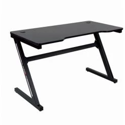 Bureau Gaming Racing BERGNER Bureau Gamer Table En Forme De Z De Haute Qualité 120x60x70 Cm Noir - Noir