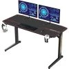 DlandHome Bureau Gaming 140cm Bureau Gamer Bureau Ordinateur Bureau De Jeu D'Ordinateur En Forme De T Table De Jeu Avec Tapis De Souris, Support De Tasse Et Crochet Pour Casque Noir -France Bureau Soldes 2022 51778923 1