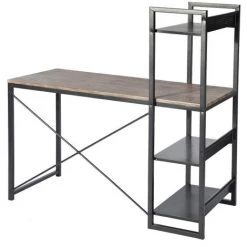 URBAN MEUBLE Bureau Moderne à étagères Intégrées Au Style Industriel Et Bois Sombre 9 URBAN MEUBLE Bureau Moderne à étagères Intégrées Au Style Industriel Et Bois Sombre -France Bureau Soldes 2022 51782569 3