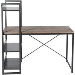 URBAN MEUBLE Bureau Moderne à étagères Intégrées Au Style Industriel Et Bois Sombre 10 URBAN MEUBLE Bureau Moderne à étagères Intégrées Au Style Industriel Et Bois Sombre -France Bureau Soldes 2022 51782569 4